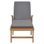 Tumbona con cojín madera maciza de teca gris oscuro de vidaXL, Tumbonas - Ref: Foro24-48023, Precio: 287,12 €, Descuento: %