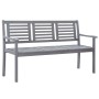 Banco de jardín 3 plazas madera eucalipto gris y cojín 150 cm de , Bancos de jardín - Ref: Foro24-3061060, Precio: 224,68 €, ...