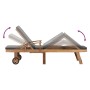 Tumbona con cojín madera maciza de teca gris oscuro de vidaXL, Tumbonas - Ref: Foro24-48023, Precio: 287,12 €, Descuento: %