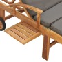 Tumbona con cojín madera maciza de teca gris oscuro de vidaXL, Tumbonas - Ref: Foro24-48023, Precio: 287,12 €, Descuento: %