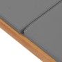 Tumbona con cojín madera maciza de teca gris oscuro de vidaXL, Tumbonas - Ref: Foro24-48023, Precio: 287,12 €, Descuento: %