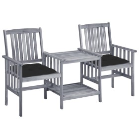 Sillas de jardín con mesita y cojines madera maciza acacia de , Conjuntos de jardín - Ref: Foro24-3061324, Precio: 163,65 €, ...