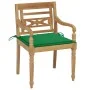 Sillas Batavia 2 uds teca maciza con cojines verde de , Sillas de jardín - Ref: Foro24-3062132, Precio: 246,63 €, Descuento: %