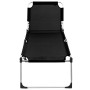 Tumbona senior extra alta plegable aluminio negra de vidaXL, Tumbonas - Ref: Foro24-47913, Precio: 143,35 €, Descuento: %