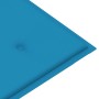 Banco Batavia madera maciza de teca con cojín azul 120 cm de , Bancos de jardín - Ref: Foro24-3062158, Precio: 221,20 €, Desc...