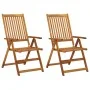 Reclining garden chairs 2 pcs solid acacia wood cushions by , Garden chairs - Ref: Foro24-3064061, Price: 184,20 €, Discount: %