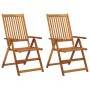 Sillas de jardín reclinables 2 uds madera maciza acacia cojines de , Sillas de jardín - Ref: Foro24-3064061, Precio: 183,21 €...