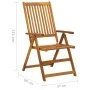 Reclining garden chairs 2 pcs solid acacia wood cushions by , Garden chairs - Ref: Foro24-3064061, Price: 184,20 €, Discount: %