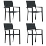 Sillas de jardín 4 unidades HDPE aspecto de madera negro de vidaXL, Sillas de jardín - Ref: Foro24-47886, Precio: 227,01 €, D...