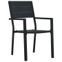 Sillas de jardín 4 unidades HDPE aspecto de madera negro de vidaXL, Sillas de jardín - Ref: Foro24-47886, Precio: 227,01 €, D...
