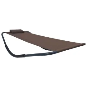 Tumbona de acero marrón 200x90 cm de vidaXL, Camas para exteriores - Ref: Foro24-48084, Precio: 73,87 €, Descuento: %