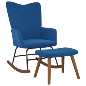 Blue velvet rocking chair with footrest by , Rocking chairs - Ref: Foro24-327764, Price: 148,02 €, Discount: %