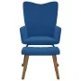 Blue velvet rocking chair with footrest by , Rocking chairs - Ref: Foro24-327764, Price: 148,02 €, Discount: %