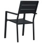 Sillas de jardín 4 unidades HDPE aspecto de madera negro de vidaXL, Sillas de jardín - Ref: Foro24-47886, Precio: 227,01 €, D...