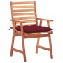 Sillas comedor de jardín 3 uds madera maciza acacia y cojines de , Sillas de jardín - Ref: Foro24-3064371, Precio: 226,69 €, ...