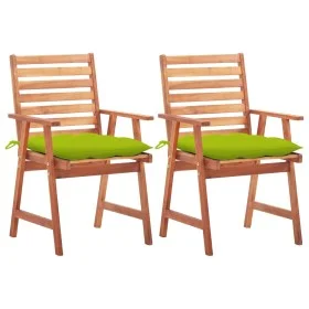 Sillas comedor de jardín 2 uds madera maciza acacia y cojines de , Sillas de jardín - Ref: Foro24-3064346, Precio: 159,59 €, ...