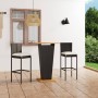 Set de muebles de bar jardín 3 piezas y cojines ratán PE negro de , Conjuntos de jardín - Ref: Foro24-3064856, Precio: 295,76...