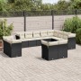 Set de sofás de jardín 12 piezas cojines ratán sintético negro en Conjuntos de jardín | Comprar online en Foru.es