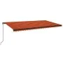Manual retractable awning with orange and brown LED light 600x350 cm by , Awnings - Ref: Foro24-3069245, Price: 763,38 €, Dis...