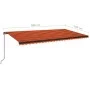 Manual retractable awning with orange and brown LED light 600x350 cm by , Awnings - Ref: Foro24-3069245, Price: 763,38 €, Dis...
