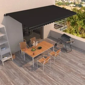 Toldo retráctil manual gris antracita 600x350 cm de , Toldos - Ref: Foro24-3069239, Precio: 568,98 €, Descuento: %