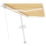 Toldo retráctil manual con LED amarillo y blanco 400x300 cm de , Toldos - Ref: Foro24-3069543, Precio: 489,30 €, Descuento: %