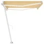 Toldo retráctil manual con LED amarillo y blanco 400x300 cm de , Toldos - Ref: Foro24-3069543, Precio: 489,30 €, Descuento: %