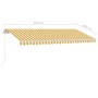 Toldo retráctil manual con LED amarillo y blanco 400x300 cm de , Toldos - Ref: Foro24-3069543, Precio: 473,97 €, Descuento: %