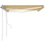Toldo manual retráctil con LED amarillo y blanco 4x3 m de , Toldos - Ref: Foro24-3069943, Precio: 452,46 €, Descuento: %