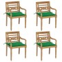 Sillas Batavia 4 unidades madera maciza de teca con cojines de , Sillas de jardín - Ref: Foro24-3073300, Precio: 506,20 €, De...
