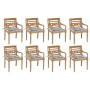 Sillas Batavia 8 unidades madera maciza de teca con cojines de , Sillas de jardín - Ref: Foro24-3073363, Precio: 1,00 €, Desc...