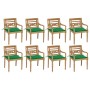 Sillas Batavia 8 unidades madera maciza de teca con cojines de , Sillas de jardín - Ref: Foro24-3073354, Precio: 1,00 €, Desc...