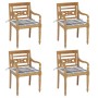 Sillas Batavia 4 unidades madera maciza de teca con cojines de , Sillas de jardín - Ref: Foro24-3073309, Precio: 505,42 €, De...