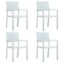 Sillas de jardín 4 unidades plástico con aspecto ratán blanco de vidaXL, Sillas de jardín - Ref: Foro24-47888, Precio: 162,36...
