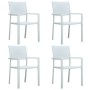 Sillas de jardín 4 unidades plástico con aspecto ratán blanco de vidaXL, Sillas de jardín - Ref: Foro24-47888, Precio: 182,49...