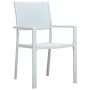 Sillas de jardín 4 unidades plástico con aspecto ratán blanco de vidaXL, Sillas de jardín - Ref: Foro24-47888, Precio: 162,36...
