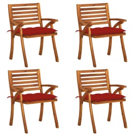 Sillas de jardín con cojines 4 unidades madera maciza de acacia de , Sillas de jardín - Ref: Foro24-3075195, Precio: 516,65 €...