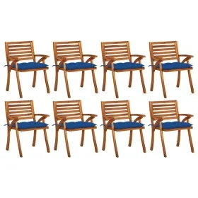 Sillas de jardín 8 uds madera maciza de teca con cojines de , Sillas de jardín - Ref: Foro24-3075226, Precio: 716,53 €, Descu...
