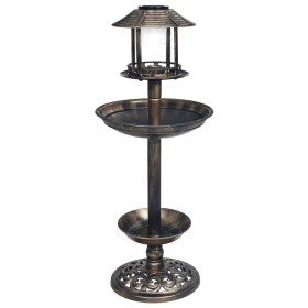 Bebedero decorativo para pájaros con luces LED solares plástico de vidaXL, Pilas para pájaros - Ref: Foro24-48221, Precio: 53...