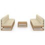 Muebles de jardín 9 piezas con cojines de madera de pino maciza de , Conjuntos de jardín - Ref: Foro24-3076407, Precio: 912,2...