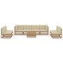 Juego de muebles de jardín 9 pzas y cojines madera pino maciza de , Conjuntos de jardín - Ref: Foro24-3076487, Precio: 930,57...