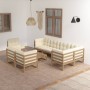 Juego de muebles de jardín 9 pzas y cojines madera maciza pino de , Conjuntos de jardín - Ref: Foro24-3076722, Precio: 1,00 €...