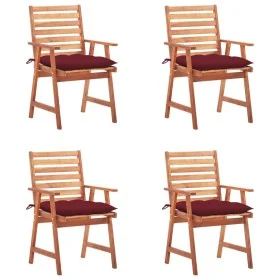 Sillas comedor de jardín y cojines 4 uds madera maciza acacia de , Sillas de jardín - Ref: Foro24-3078344, Precio: 307,96 €, ...