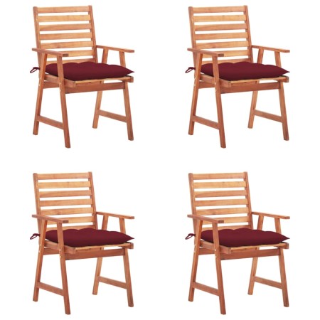 Sillas comedor de jardín y cojines 4 uds madera maciza acacia de , Sillas de jardín - Ref: Foro24-3078344, Precio: 314,41 €, ...