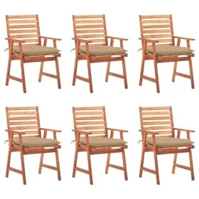 Sillas comedor de jardín y cojines 6 uds madera maciza acacia de , Sillas de jardín - Ref: Foro24-3078365, Precio: 397,07 €, ...
