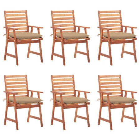 Sillas comedor de jardín y cojines 6 uds madera maciza acacia de , Sillas de jardín - Ref: Foro24-3078365, Precio: 433,87 €, ...