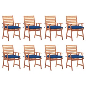 Sillas comedor de jardín y cojines 8 uds madera maciza acacia de , Sillas de jardín - Ref: Foro24-3078399, Precio: 583,44 €, ...