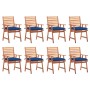 Sillas comedor de jardín y cojines 8 uds madera maciza acacia de , Sillas de jardín - Ref: Foro24-3078399, Precio: 583,44 €, ...