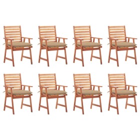 Sillas comedor de jardín y cojines 8 uds madera maciza acacia de , Sillas de jardín - Ref: Foro24-3078392, Precio: 594,63 €, ...