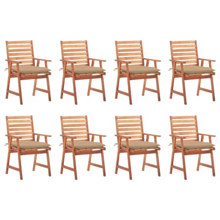 Sillas comedor de jardín y cojines 8 uds madera maciza acacia de , Sillas de jardín - Ref: Foro24-3078392, Precio: 594,63 €, ...